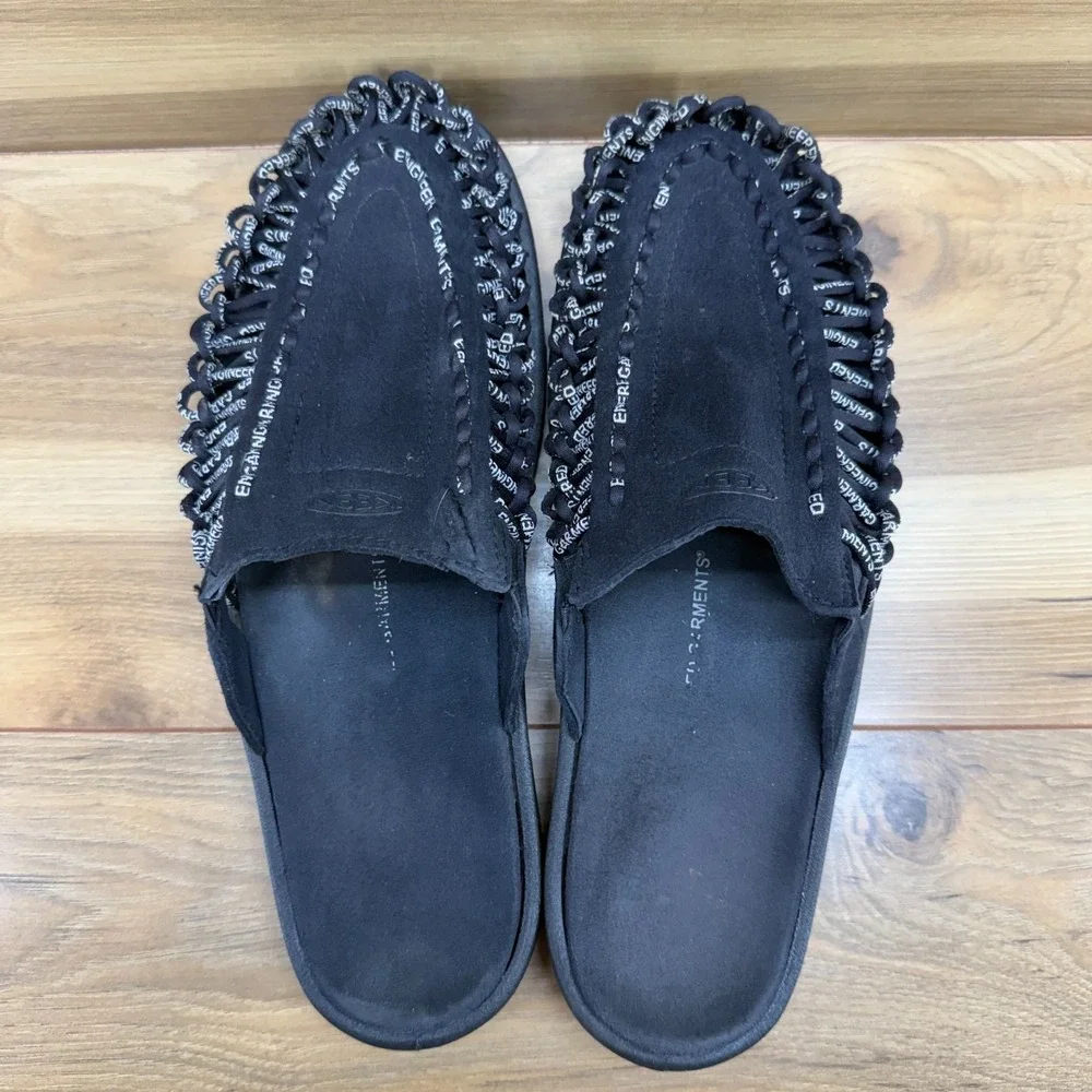 Keen Uneek Engineered Garments Mens Mules 10.5 Black White Slip On Sandals